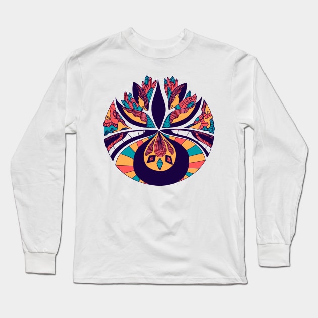 Retro Triad Abstract Motif Long Sleeve T-Shirt by kenallouis